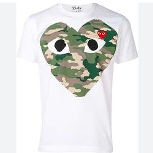 Play Comme des Garçons Luxury Fashion Play Man  White Cotton T-shirt Size M